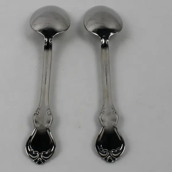 Lot of 2 Serving Spoons Bradberry RSVP Glossy Stainless Steel Flatware
