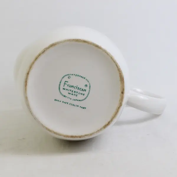 Franciscan Ware Whitestone Pattern White Ceramic Pitcher 8.25" Tall