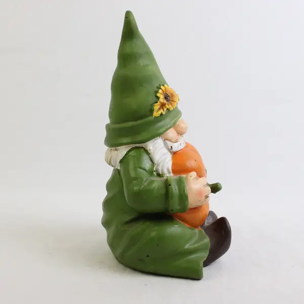 Fall-Themed Gnome Holding Pumpkin Figurine 7.5" Autumn Seasonal Decor