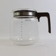 Vintage Unbranded Clear Glass Coffee Carafe With Brown Handle 12 Cup Capacity