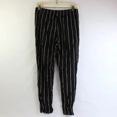 H&M Black and White Striped Tapered Leg Pull-On Pants Women's Size 6
