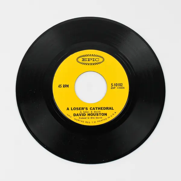 DAVID HOUSTON A Loser's Cathedral 45 7" COUNTRY Vinyl Record Epic Records