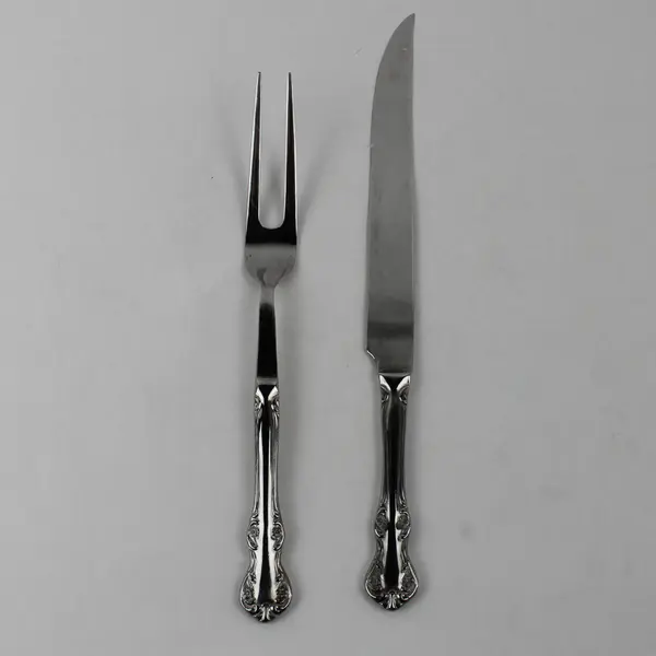 2 Piece RSVP Bradberry Steak Carving Set Stainless Glossy Silverware