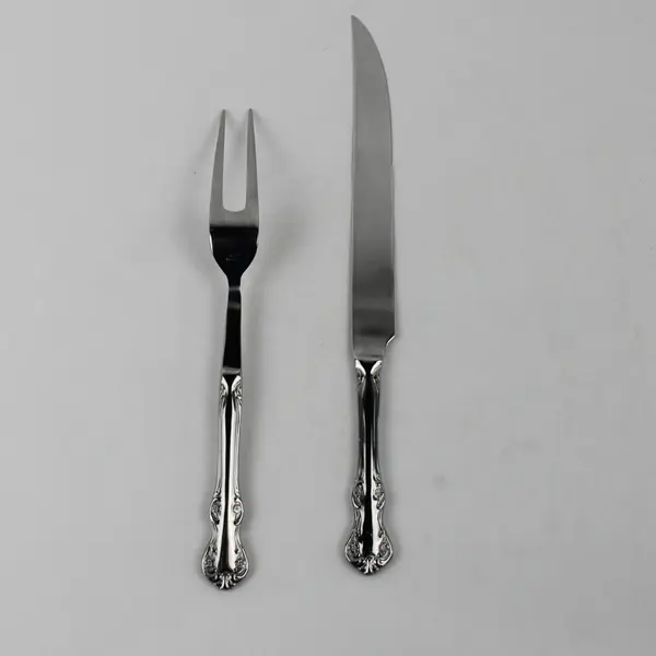 2 Piece RSVP Bradberry Steak Carving Set Stainless Glossy Silverware
