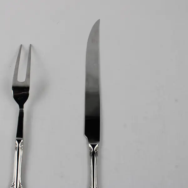 2 Piece RSVP Bradberry Steak Carving Set Stainless Glossy Silverware
