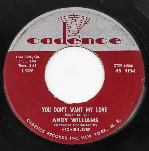 Vinyl 45 Record Andy Williams Don't Go To Strangers / You Don't Want My Love