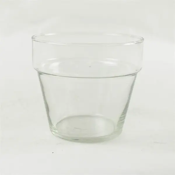 Clear Glass Votive Candle Holder / Small Flower Pot 5x4.5in