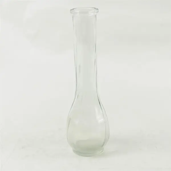 E.O. Brody Co. Clear Glass Vase Vintage Swirl Design Bud Vase