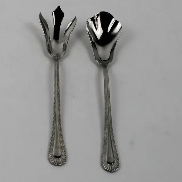  Set of RSVP Wickham-Aldridge Salad Serving Fork Spoon Stainless Flatware