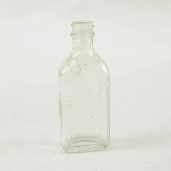 Vintage Clear Glass Medicine Apothecary Bottle 4.5in Tall Narrow Neck