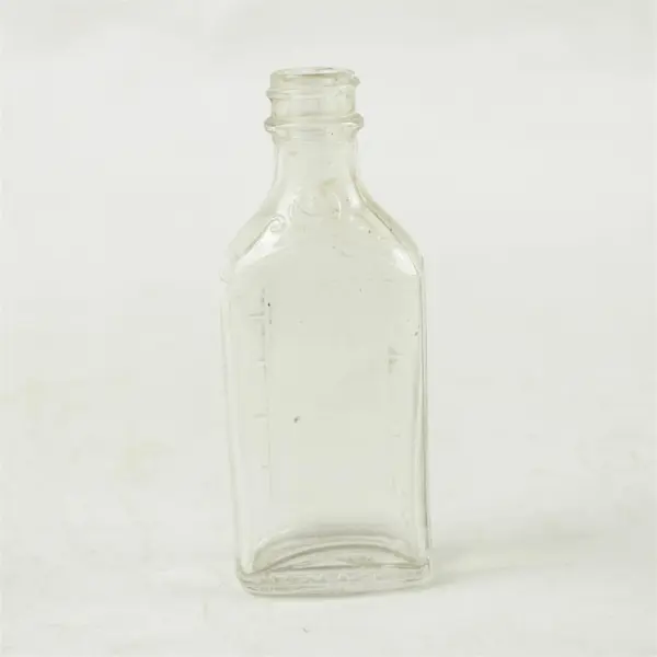 Vintage Clear Glass Medicine Apothecary Bottle 4.5in Tall Narrow Neck