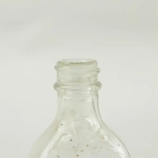 Vintage Clear Glass Medicine Apothecary Bottle 4.5in Tall Narrow Neck