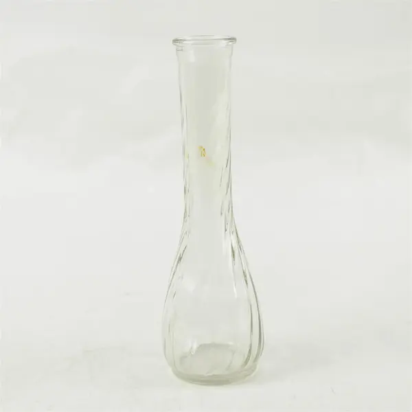 Swirl Bud Vase Hoosier Glass Clear Vintage Wedding Anniversary Flower 