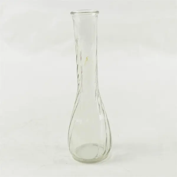 Swirl Bud Vase Hoosier Glass Clear Vintage Wedding Anniversary Flower 