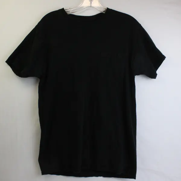 Hanes Solid Black Short-Sleeved Cotton T-Shirt Adult Size Medium