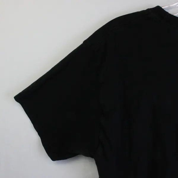 Hanes Solid Black Short-Sleeved Cotton T-Shirt Adult Size Medium