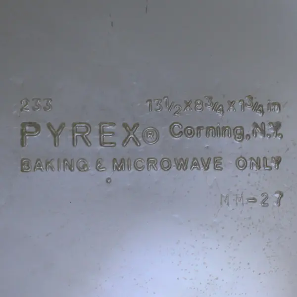 Pyrex Brown Glass Rectangular Baking Dish Pan 233 Without Lid