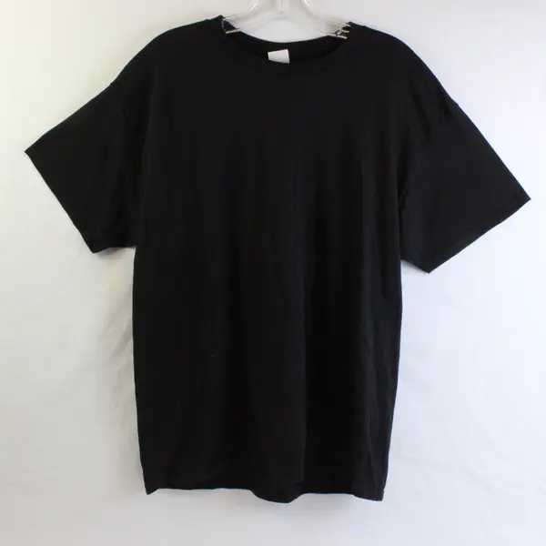 Hanes Solid Black Short-Sleeved T-Shirt Men's Size Large