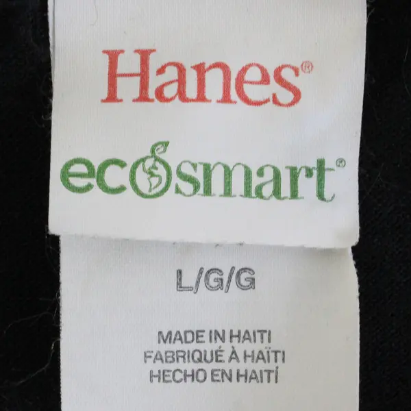 Hanes Solid Black Short-Sleeved T-Shirt Men's Size Large