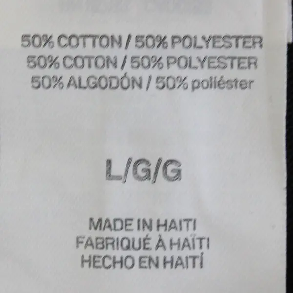 Hanes Solid Black Short-Sleeved T-Shirt Men's Size Large