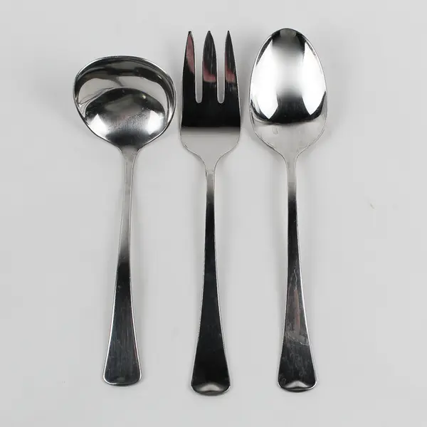 Lot Of 3 Oneida Silver Wyndham (Stainless) Flatware Serving Fork, Spoon, Ladle