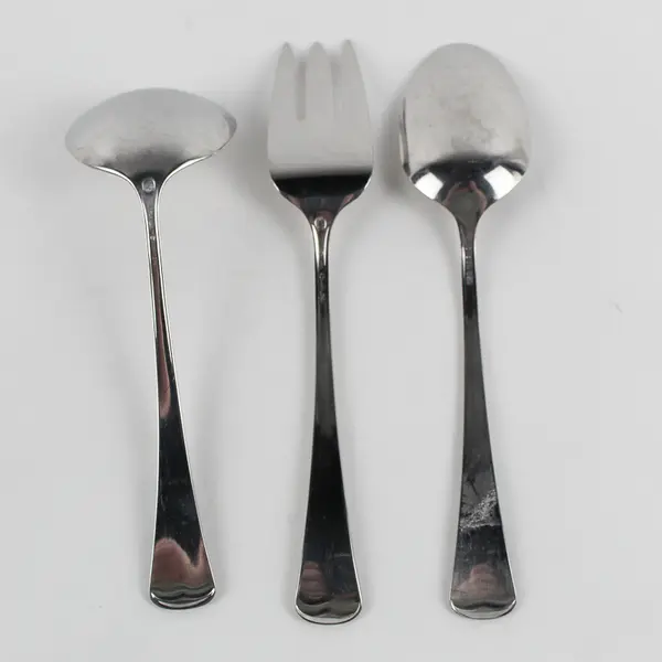Lot Of 3 Oneida Silver Wyndham (Stainless) Flatware Serving Fork, Spoon, Ladle