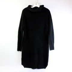 Black Tape Solid Black Knit Long-Sleeve Cowl Neck Sweater Dress Women's Medium