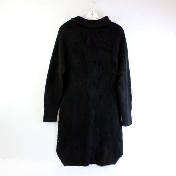 Black Tape Solid Black Knit Long-Sleeve Cowl Neck Sweater Dress Women's Medium