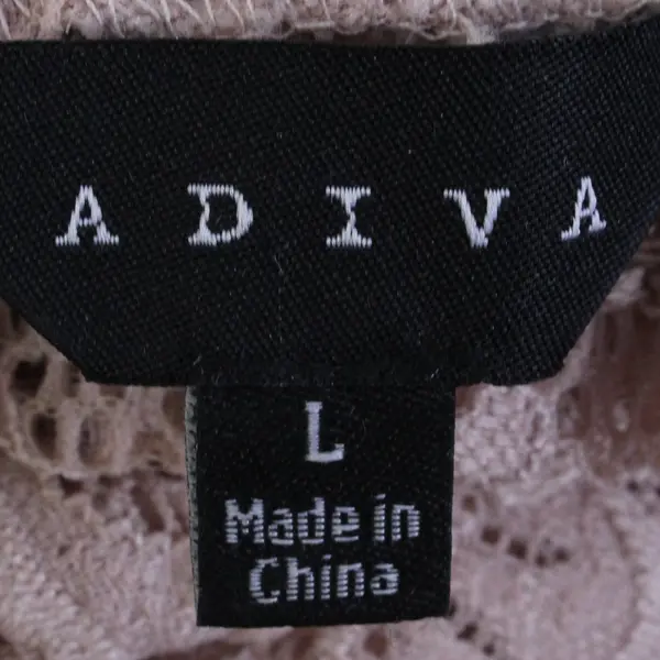 Adiva Dusty Rose Pink Lacy Long-Sleeve Top Women's Size Large