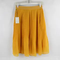NWT A New Day Pharaoh Gold Yellow Pleated Midi Skirt Women's Size XS