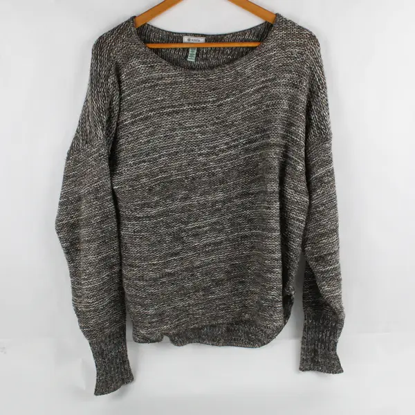 Susina Taupe Gray Marled Knit Long-Sleeved Sweater Women's Size Large