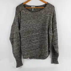 Susina Taupe Gray Marled Knit Long-Sleeved Sweater Women's Size Large