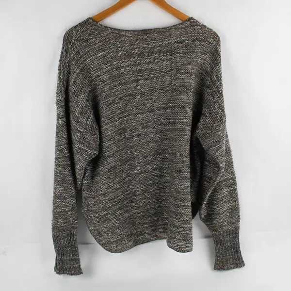 Susina Taupe Gray Marled Knit Long-Sleeved Sweater Women's Size Large