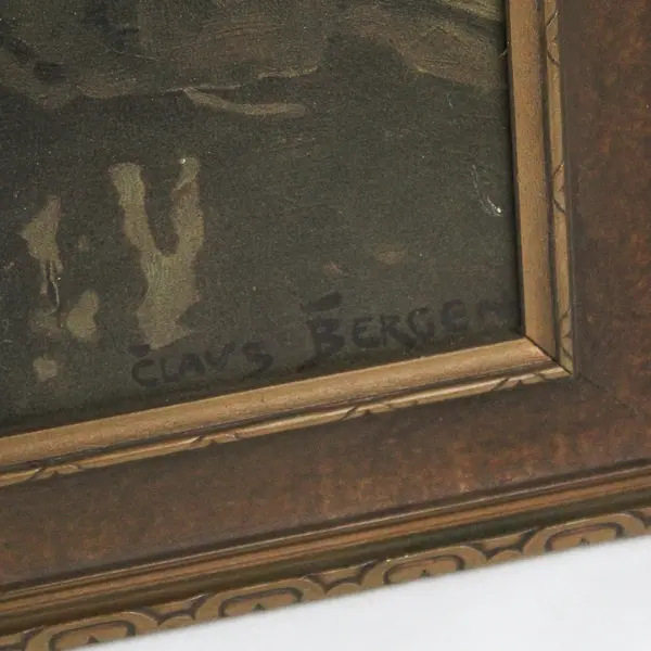 Claus Bergen "A Harbour Scene" Framed Print Vintage Maritime Art