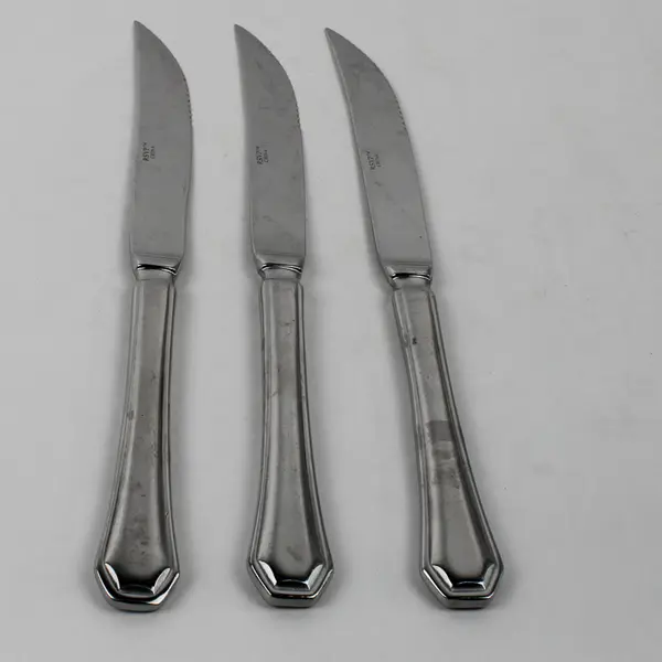 Lot of 3 RSVP Dinner Knives Glossy Flatware