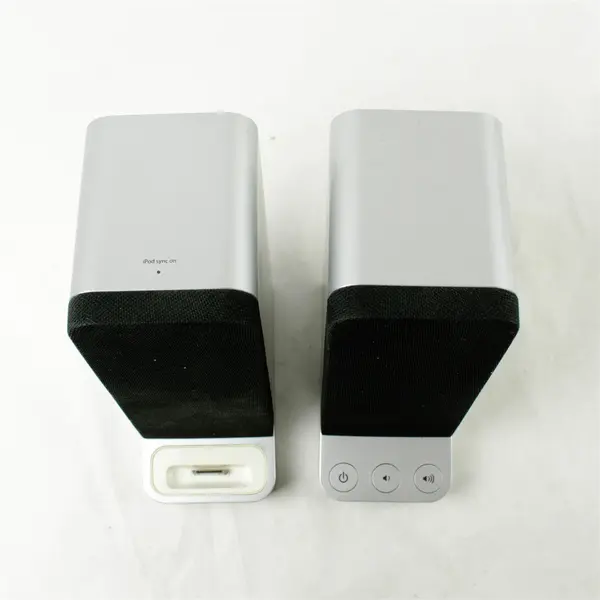 iHome iH70S Speakers Silver & Black with Cables Untested