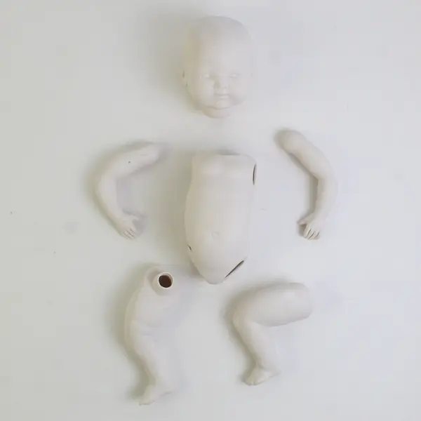 VTG 6 Pc Set of AM Germany 14" Unpainted Bisque Porcelain Doll Parts 351/4K