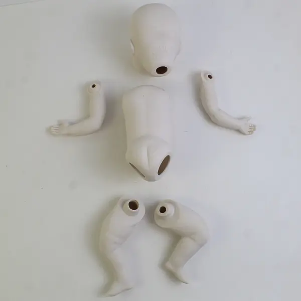 VTG 6 Pc Set of AM Germany 14" Unpainted Bisque Porcelain Doll Parts 351/4K