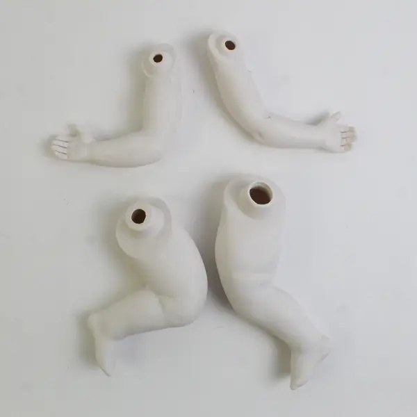 VTG 6 Pc Set of AM Germany 14" Unpainted Bisque Porcelain Doll Parts 351/4K