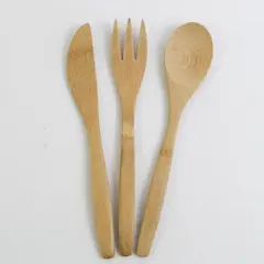 3 Piece To Go Ware Wooden Flatware Utensil Set