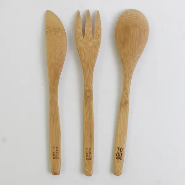 3 Piece To Go Ware Wooden Flatware Utensil Set