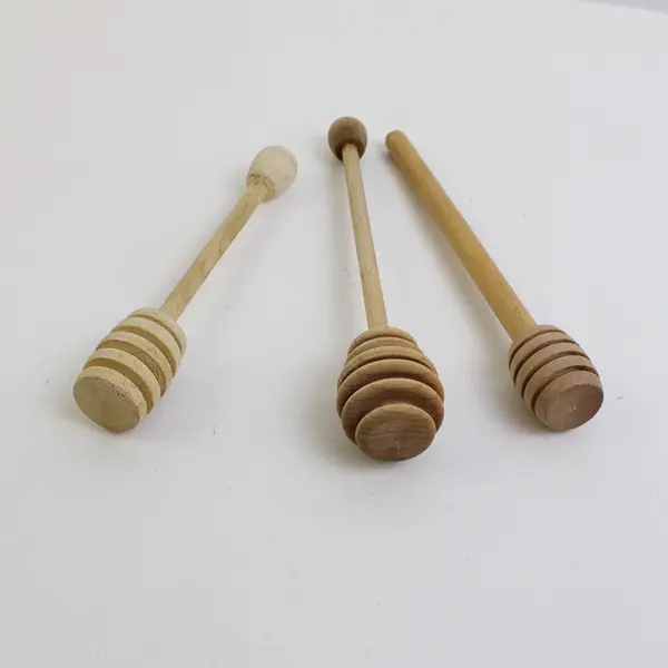 Lot of 3 Wooden Honey Dippers Kitchen Tools