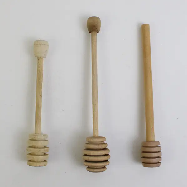 Lot of 3 Wooden Honey Dippers Kitchen Tools