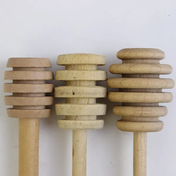 Lot of 3 Wooden Honey Dippers Kitchen Tools