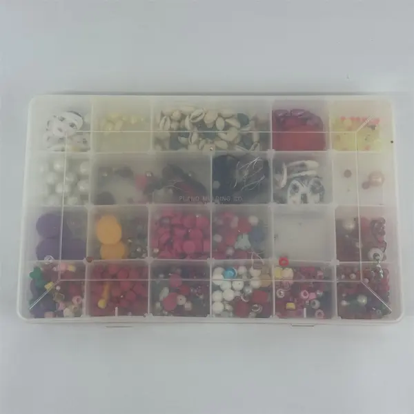 Lot of Assorted Beads in Organizer - Mixed Glass Plastic Metal for Jewelry