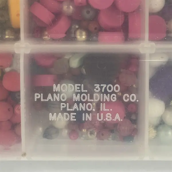 Lot of Assorted Beads in Organizer - Mixed Glass Plastic Metal for Jewelry