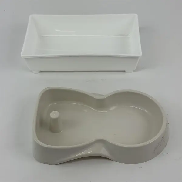 Lot of 2 Plastic Organizers Small Storage Bins for Desk Drawer