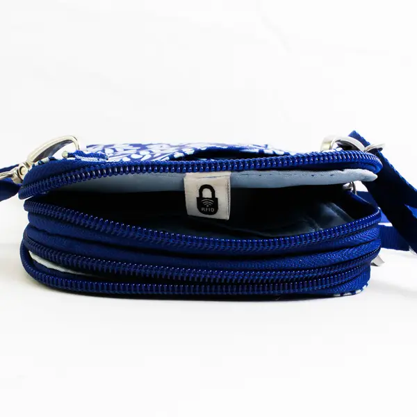 Baggallini Take Two RFID Bryant Crossbody Bag Cobalt Tile Blue