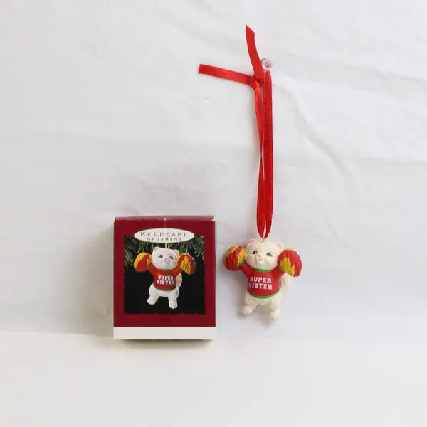 Hallmark 1993 Super Sister Cat Cheerleader Keepsake Ornament