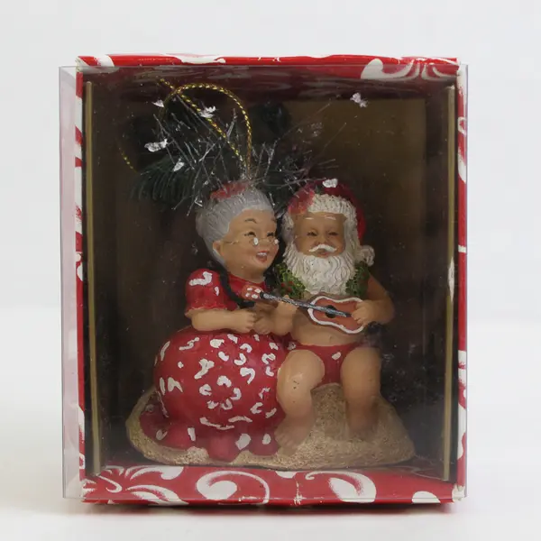 Island Heritage Serenading Santa Hand-Painted Christmas Ornament